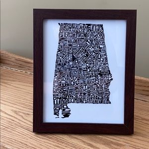 8x10 Alabama Print w/Frame